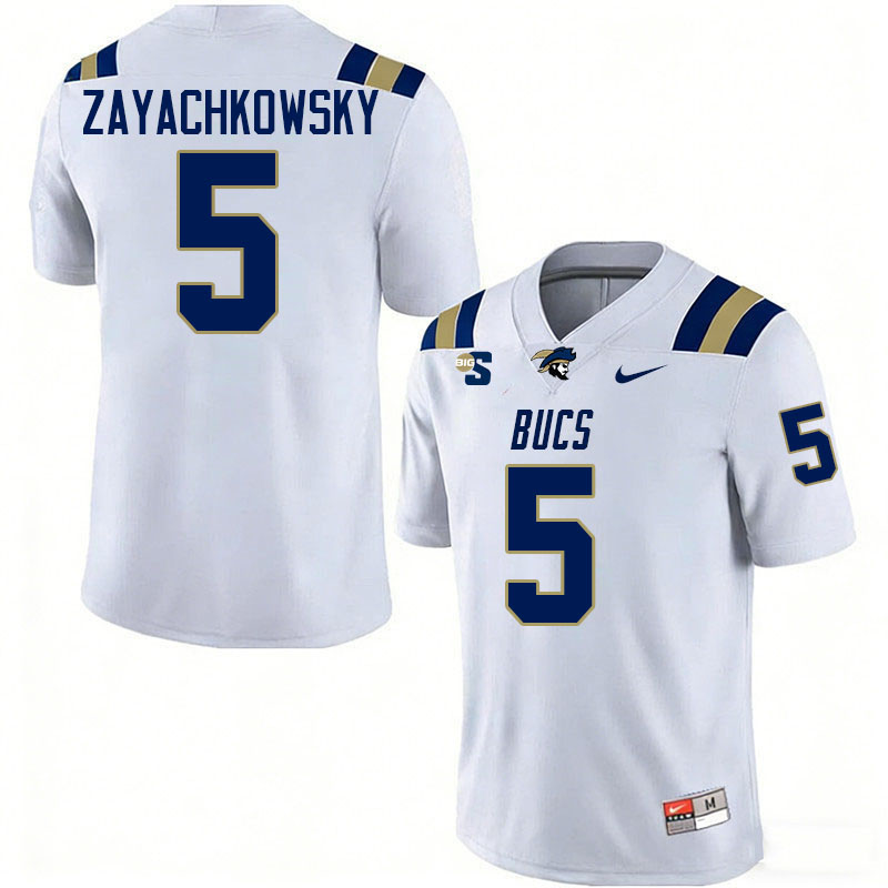 Charleston Southern Buccaneers #5 Steve Zayachkowsky College Football Jerseys,Uniforms-White